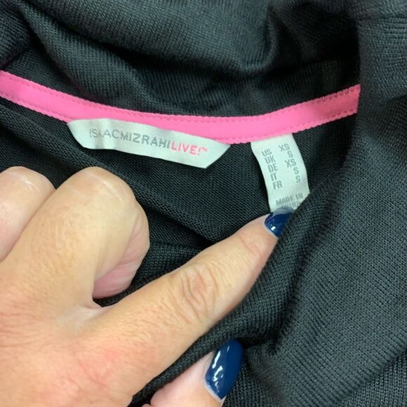 Isaac Mizrahi Live Black Cowl Neck Tunic XS NWOT - Picture 4 of 6